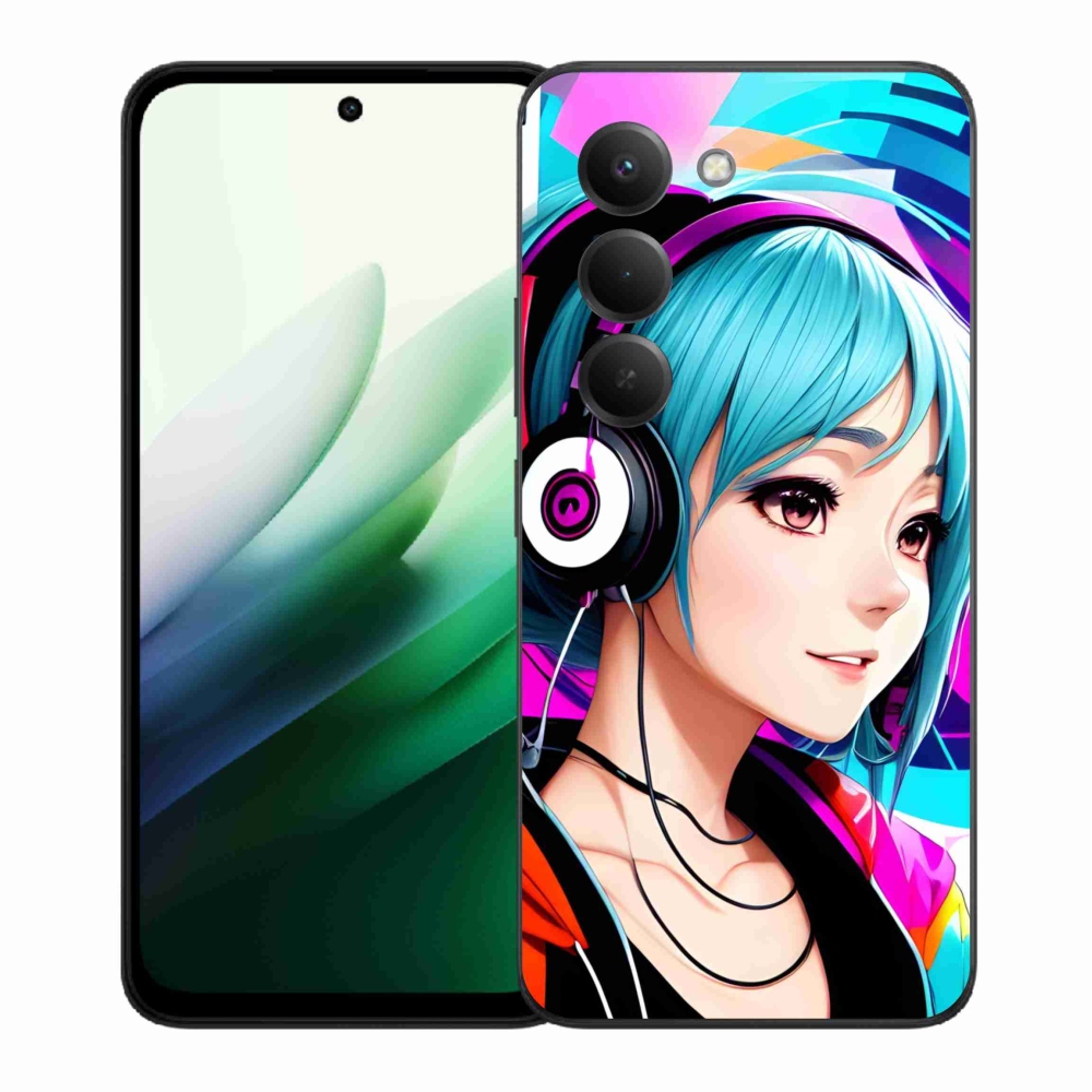 Gél borítás mmCase a Xiaomi Redmi 15 5G - lány fejhallgatóval