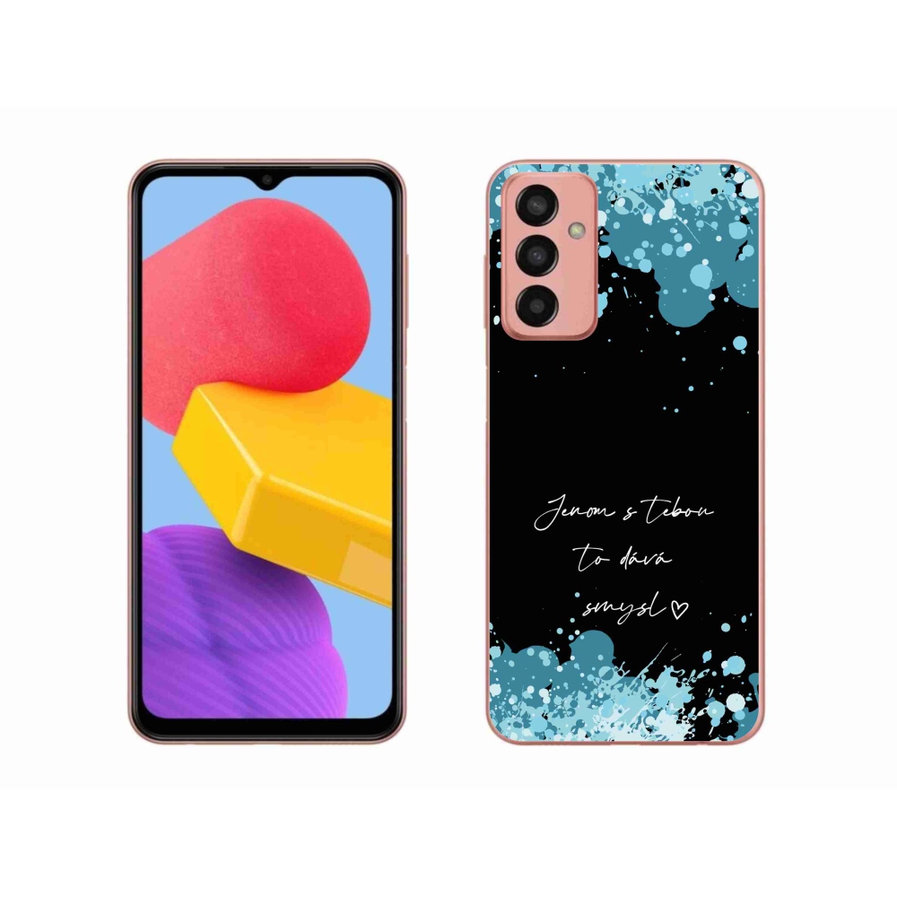 Gél borító mmCase Samsung Galaxy M13 készülékhez - szerelmes szöveg fekete háttérrel