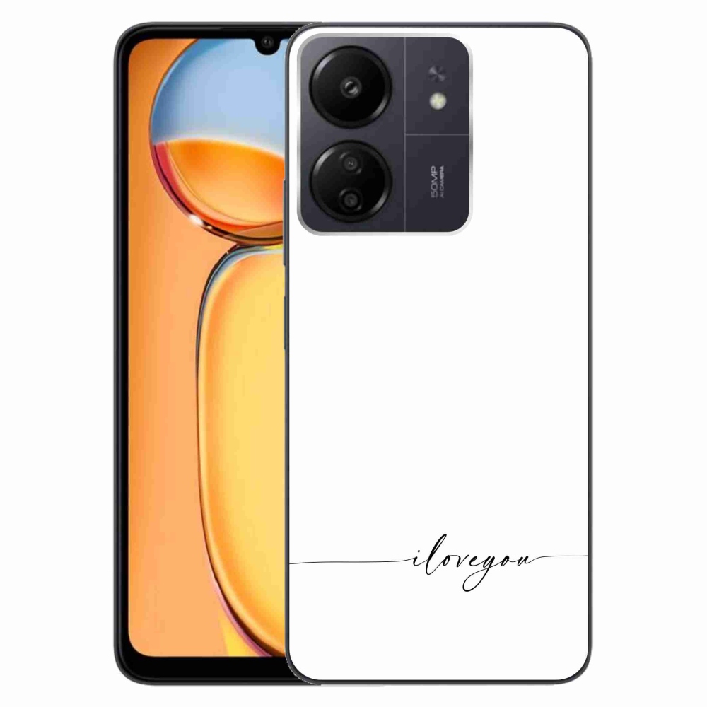 Gél borító mmCase a Xiaomi Poco C65/Redmi 13C - I love you fehér háttérrel