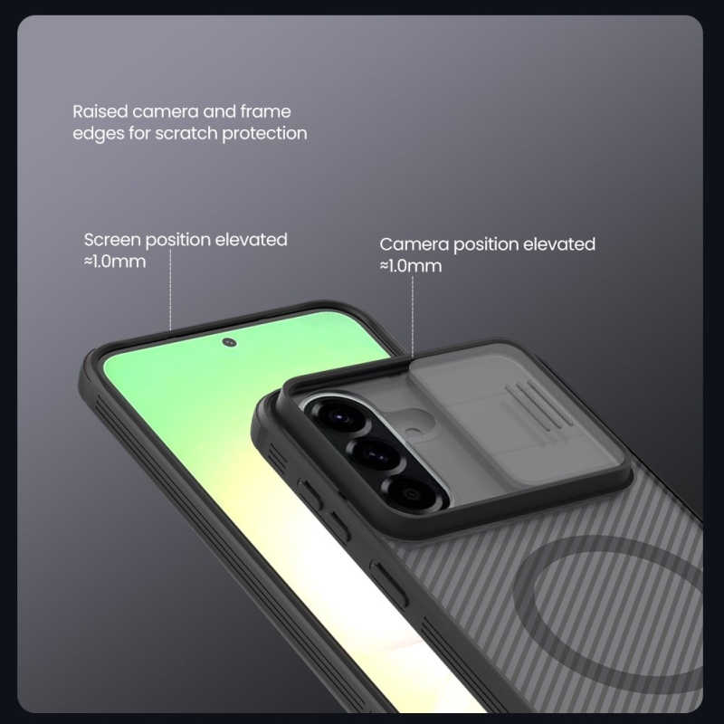 Nillkin CamShield PRO mágneses hátlap Samsung Galaxy A57 átlátszó fekete