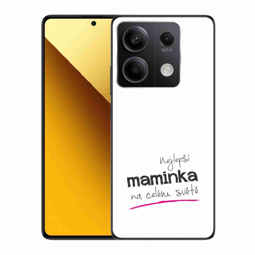 Gél borító mmCase a Xiaomi Redmi Note 13 5G - legjobb anya 4 fehér háttérrel