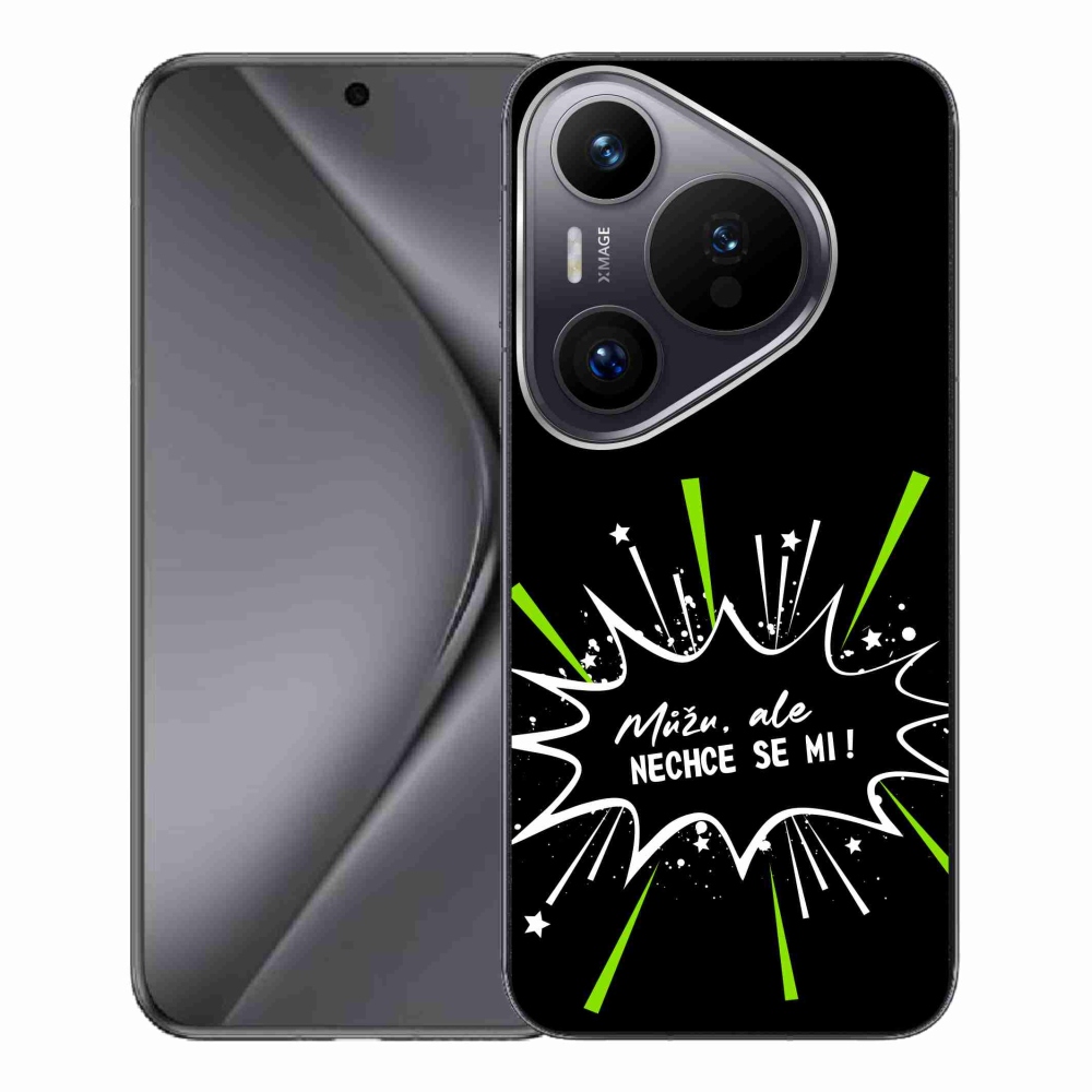 Gél borító mmCase a Huawei Pura 70 Pro készülékhez - vicces szöveg 11 fekete háttér