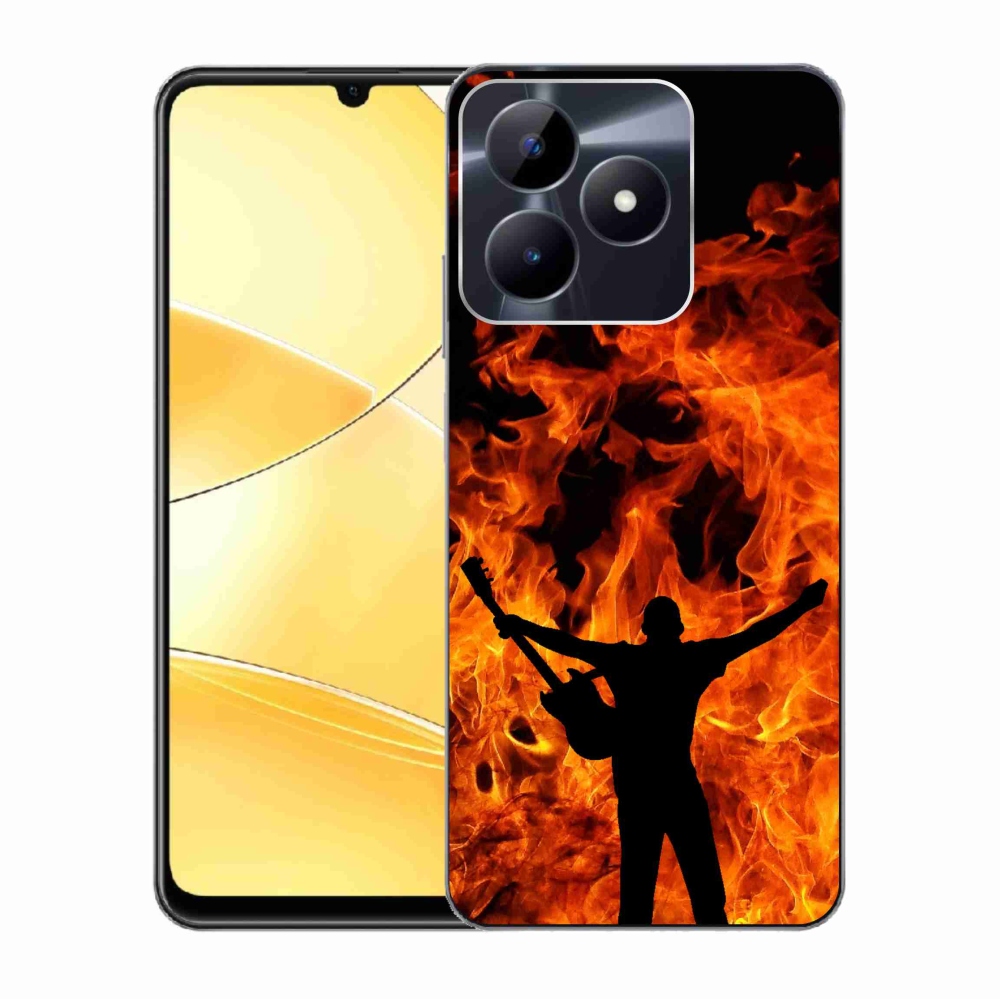 Zselés borítás mmCase a Realme C51/C53 készülékhez - zenész és tűz