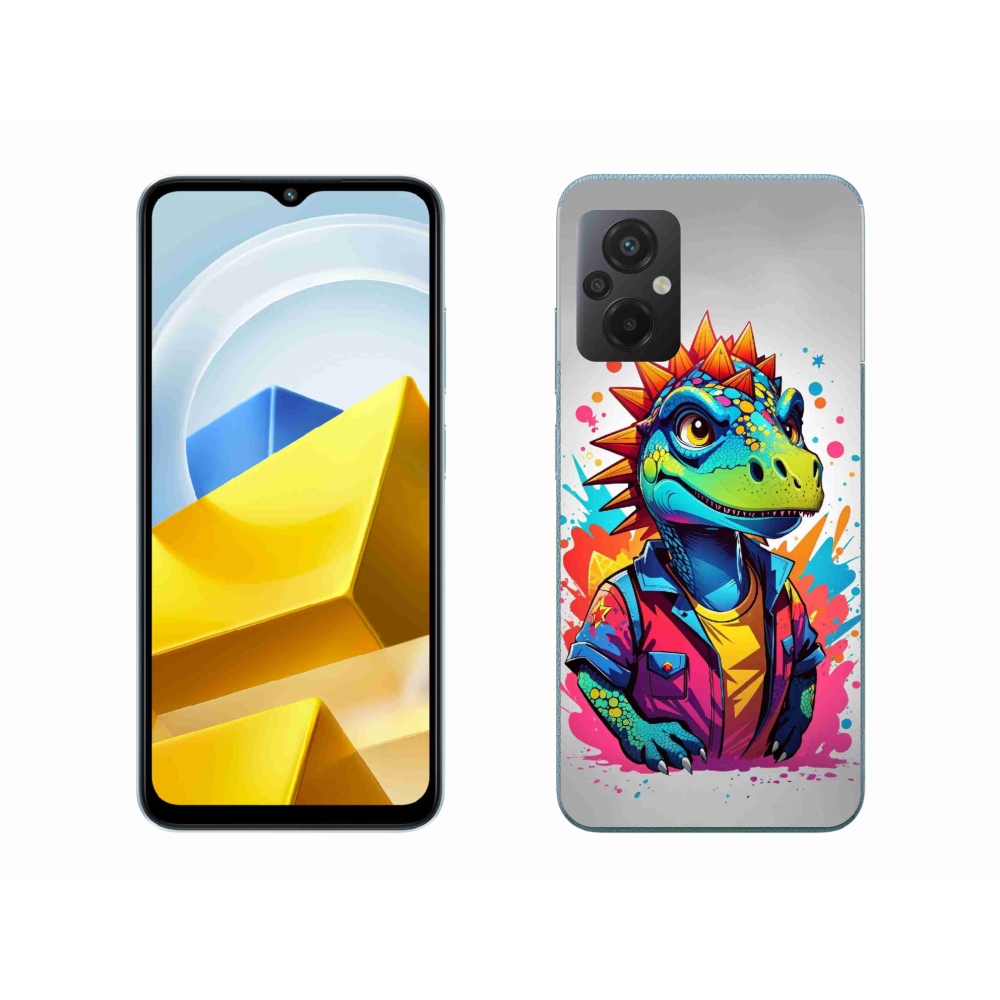 Gél borítás mmCase a Xiaomi Poco M5 4G-hez - színes dinoszaurusz