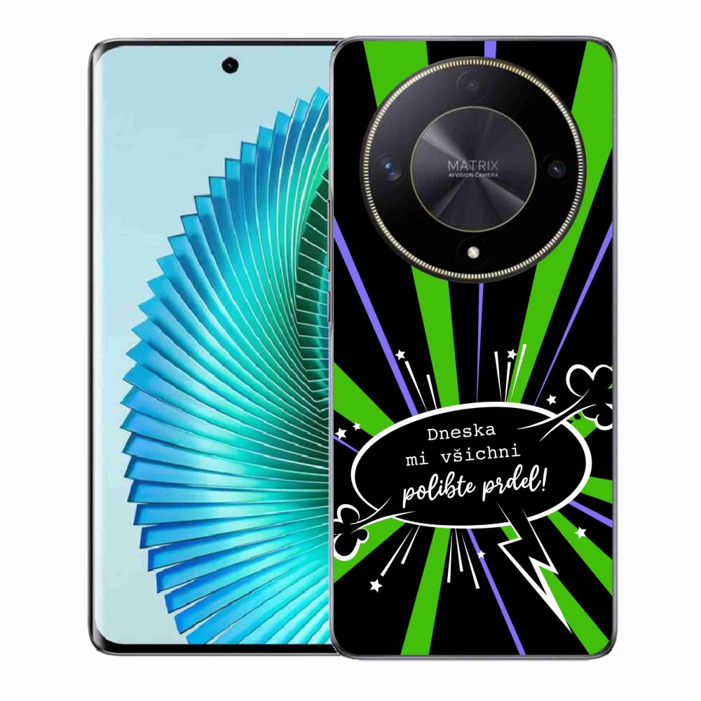 Gél borító mmCase a Honor Magic 6 Lite 5G számára - vicces szöveg 15 fekete háttérrel