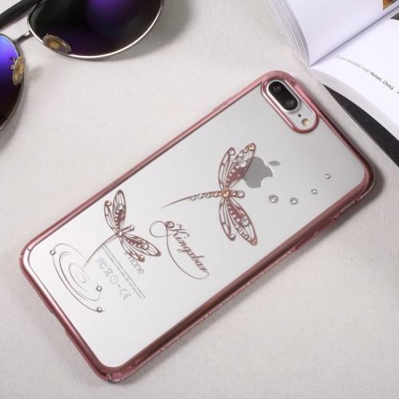 Xbar műanyag tok kristályokkal díszített iPhone 7 Plus és iPhone 8 Plus készülékhez - szitakötő