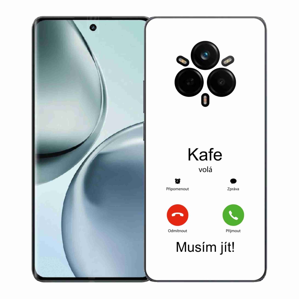 Gél borítás mmCase a Realme 14 Pro 5G-n - kávé hívások fehér háttérrel