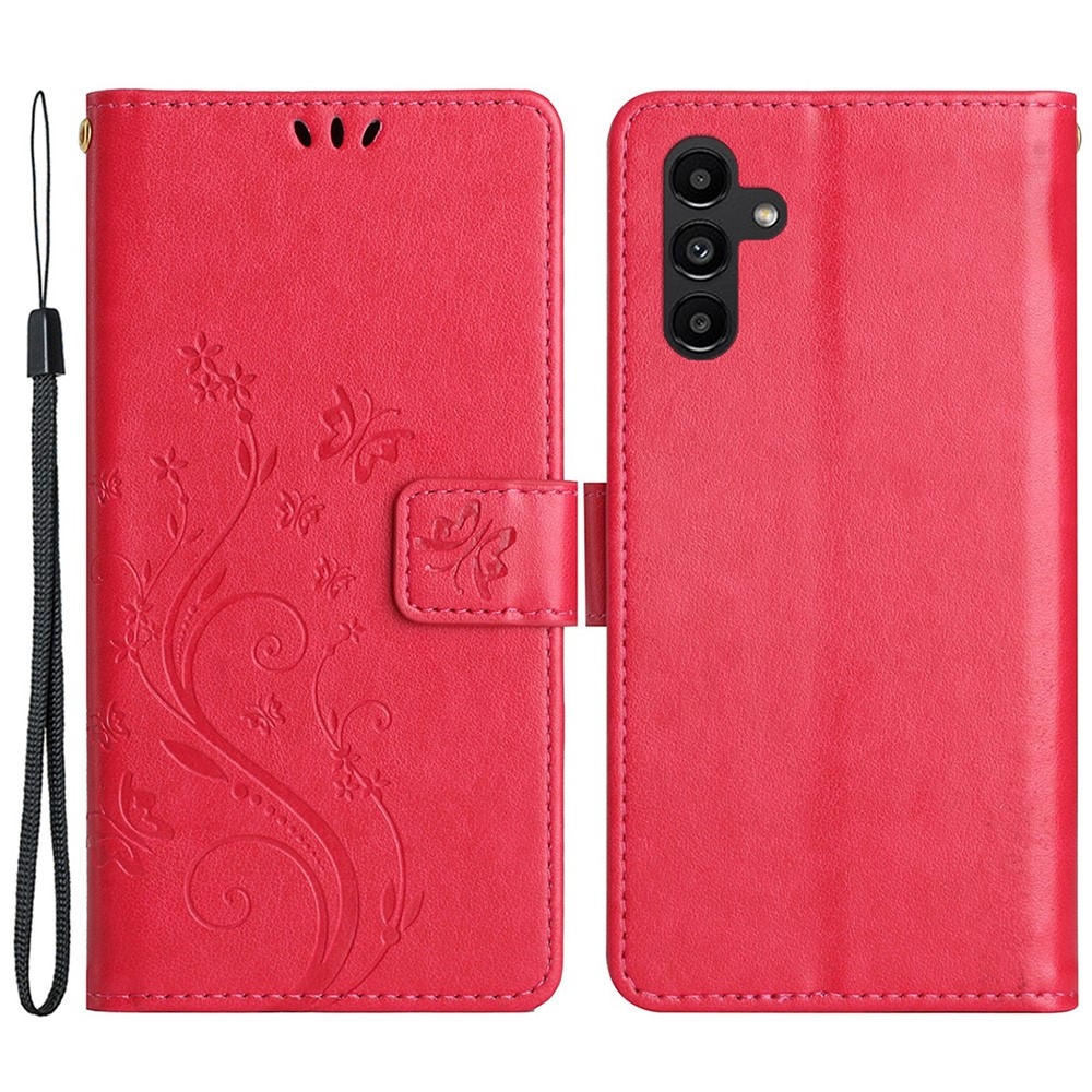 Virágok könyv tok Samsung Galaxy S23 FE készülékhez - piros