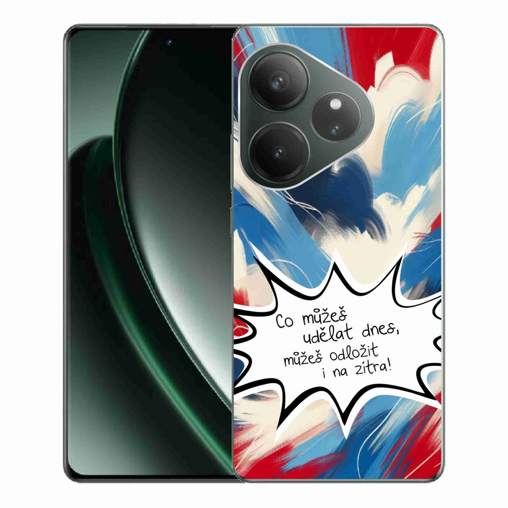 Gél borító mmCase a Realme GT 6 5G/GT 6T 5G számára - vicces szöveg 9 fehér háttér