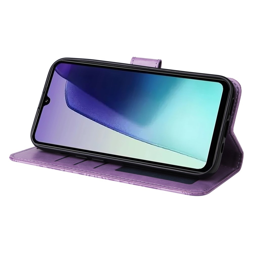 Napraforgó könyv tok Xiaomi Redmi 14C/Poco C75-hez - lila