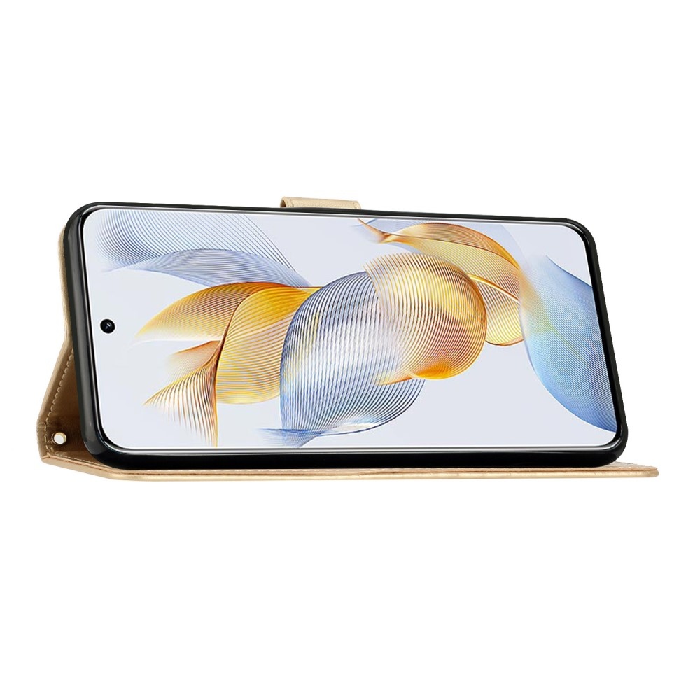 Virágok könyvtáska a Honor 90-hez - arany