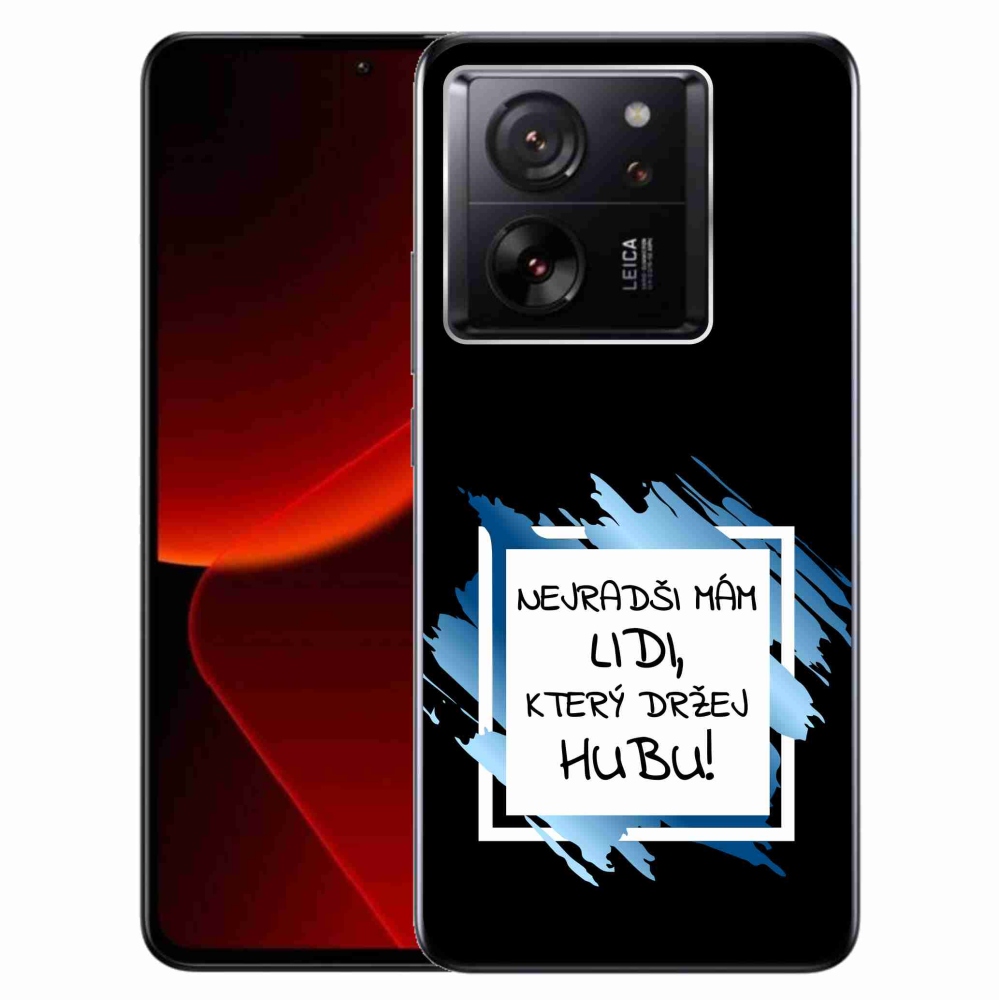 Gél borító mmCase a Xiaomi 13T/13T Pro számára - vicces szöveg 7 fehér és fekete háttérrel