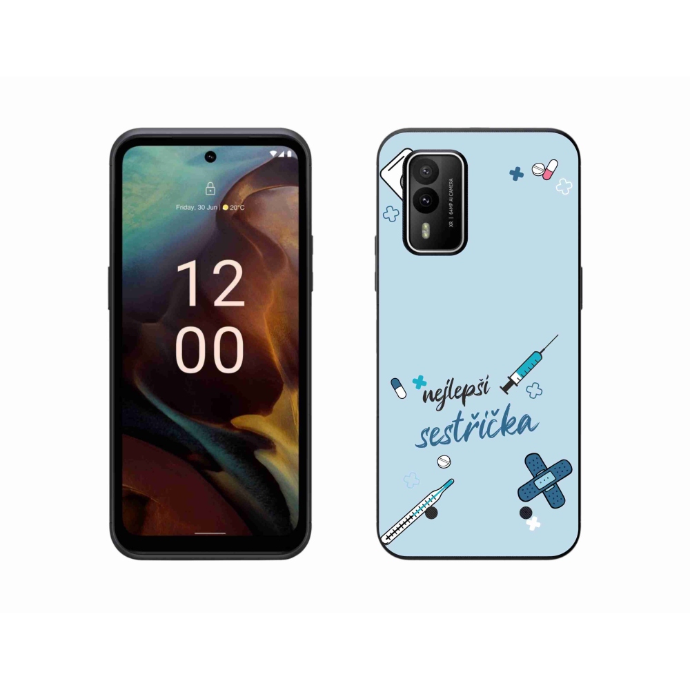 Gélborítás mmCase a Nokia XR21 készülékre - a legjobb kishúg kék háttere