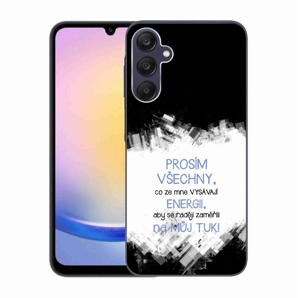 Gél borító mmCase Samsung Galaxy A25 5G - vicces szöveg 1 kék