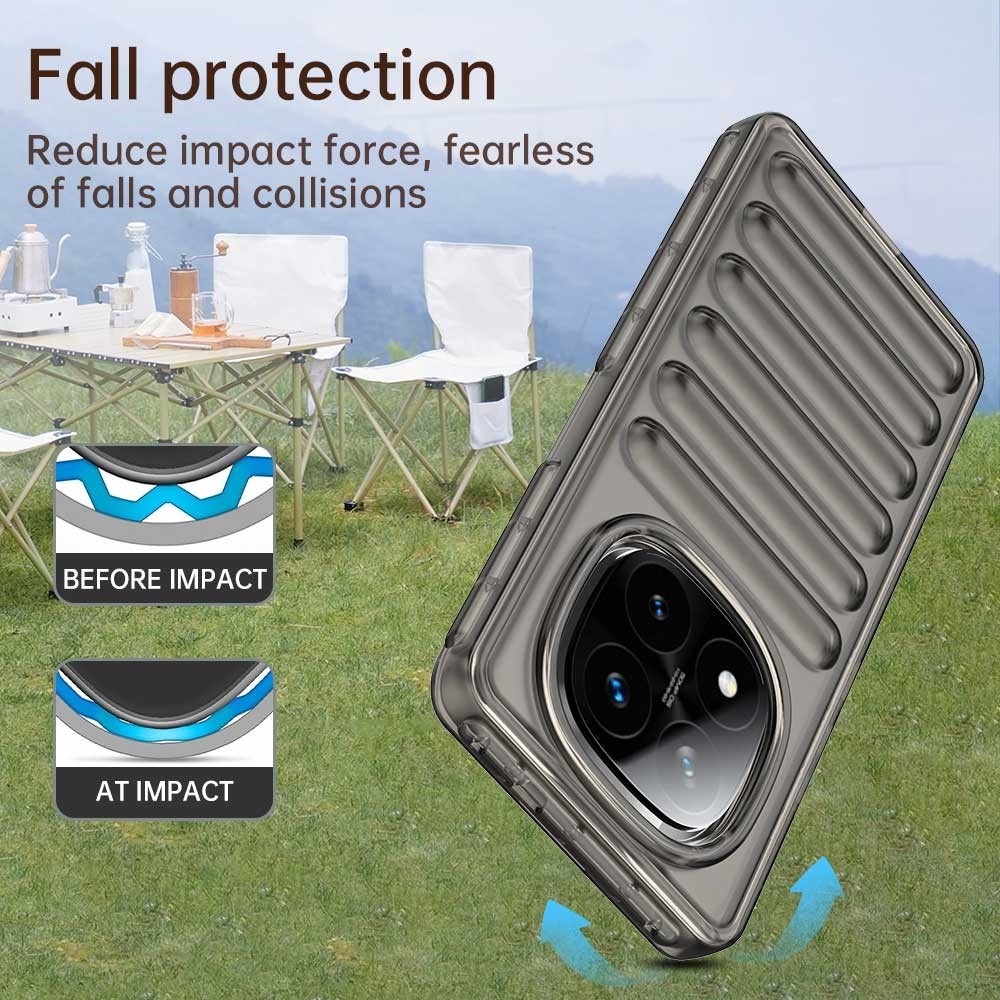 Csíkos tartós borító Xiaomi Redmi Note 14 Pro+ 5G - szürke