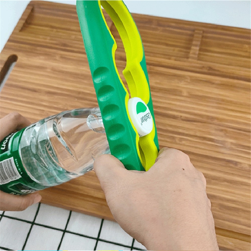 Univerzális, többfunkciós üveg- és kupaknyitó, 4 az 1-ben, zöld