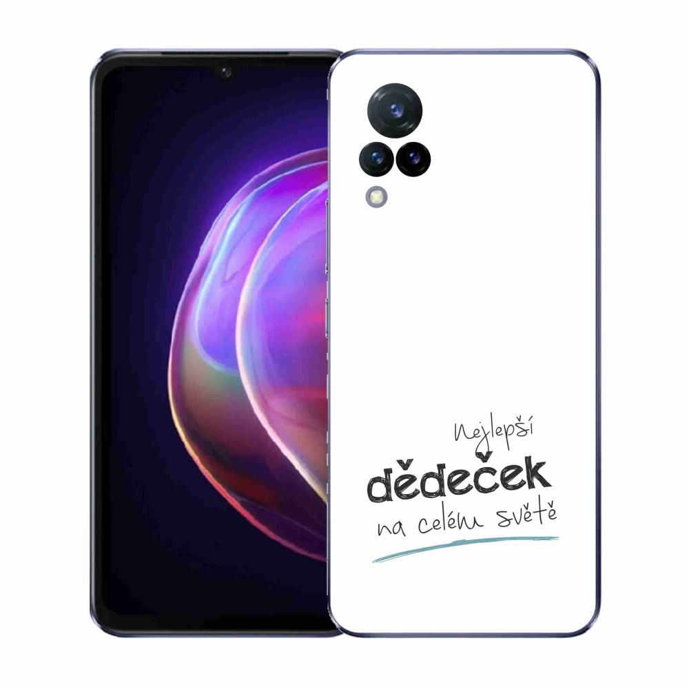 Gél borító mmCase a Vivo V21 4G/5G - legjobb nagypapa 3 fehér háttérrel