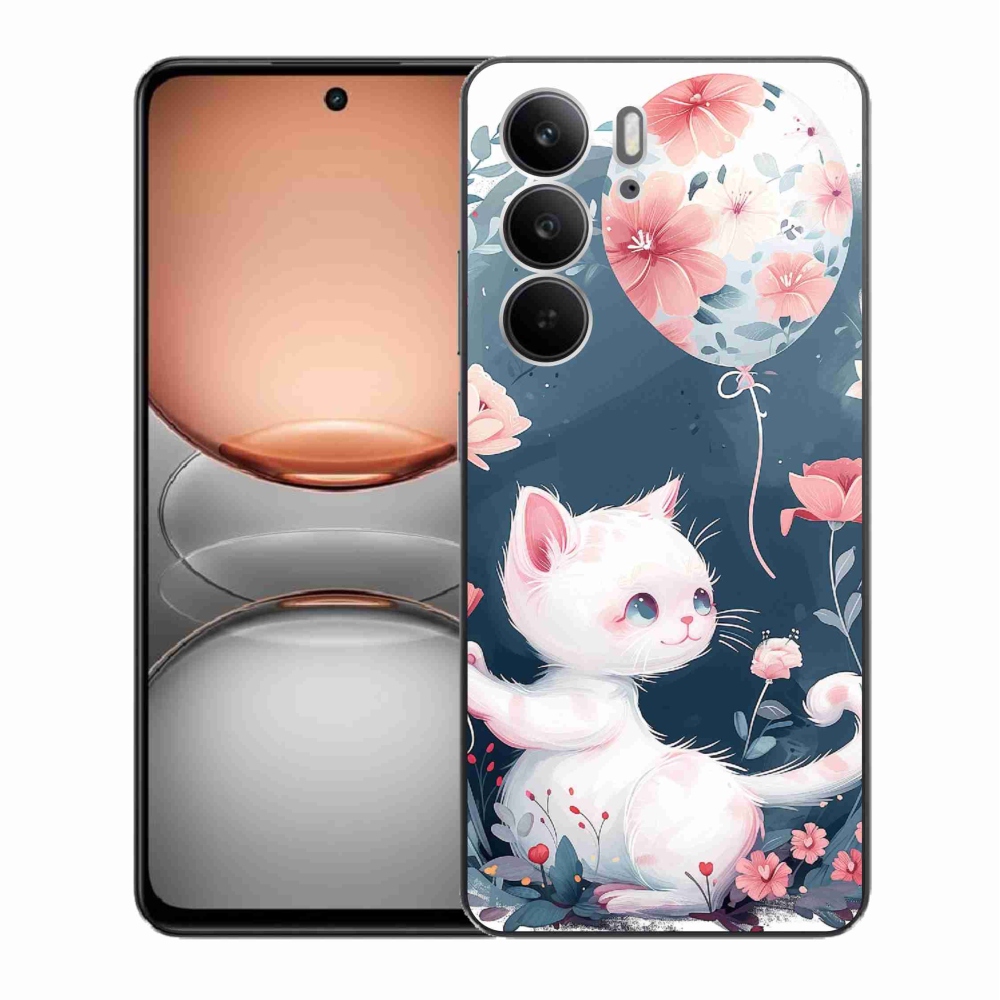 Gél borító mmCase a Realme C75 készülékhez - cica lufival