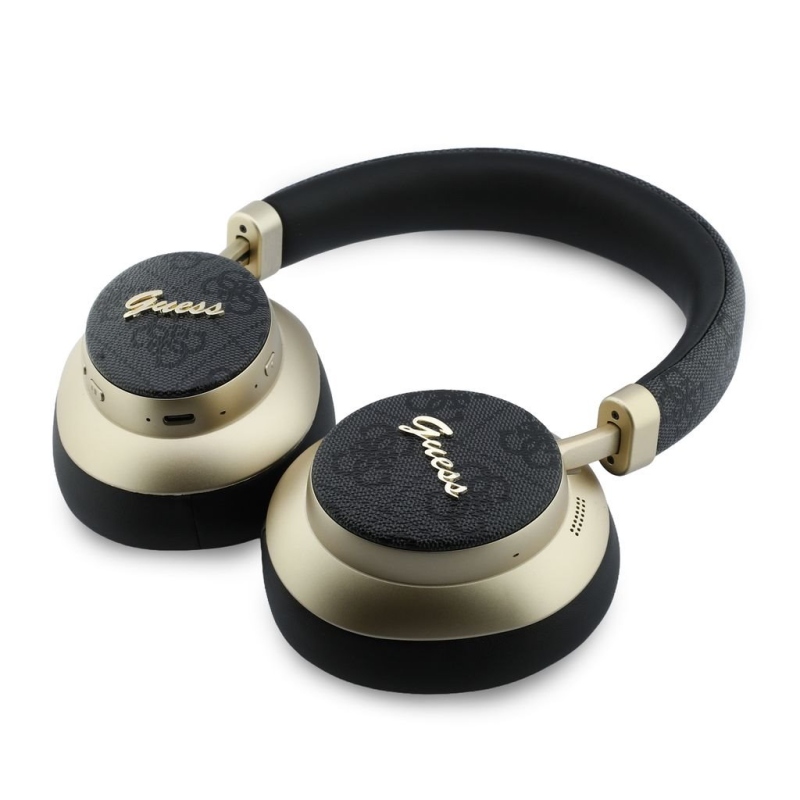 Guess PU 4G Gold Script Metal Logo ENC vezeték nélküli fülhallgató, fekete
