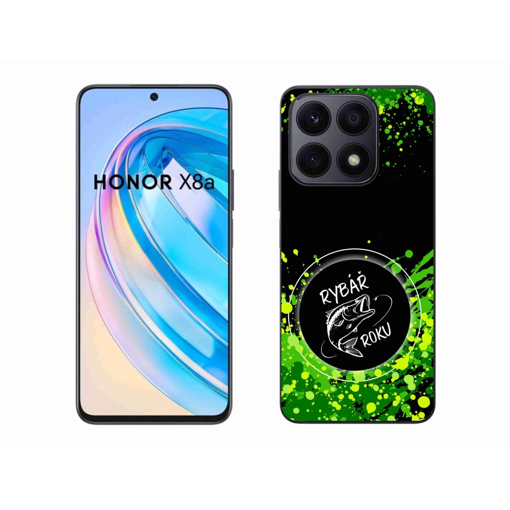 Zselés borító mmCase a Honor X8a számára - az év horgásza fekete háttérrel