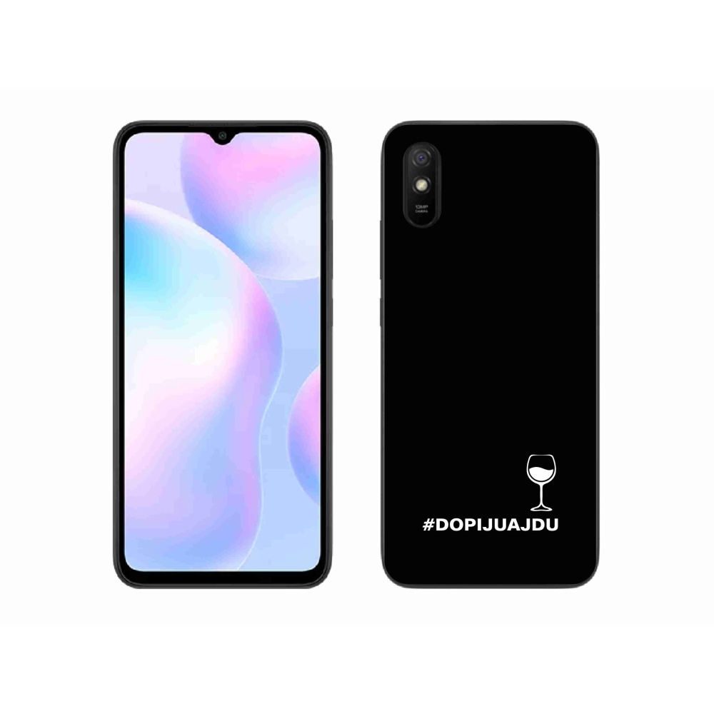 Gél borítás mmCase a Xiaomi Redmi 9AT-hoz - bor motívum fekete háttérrel