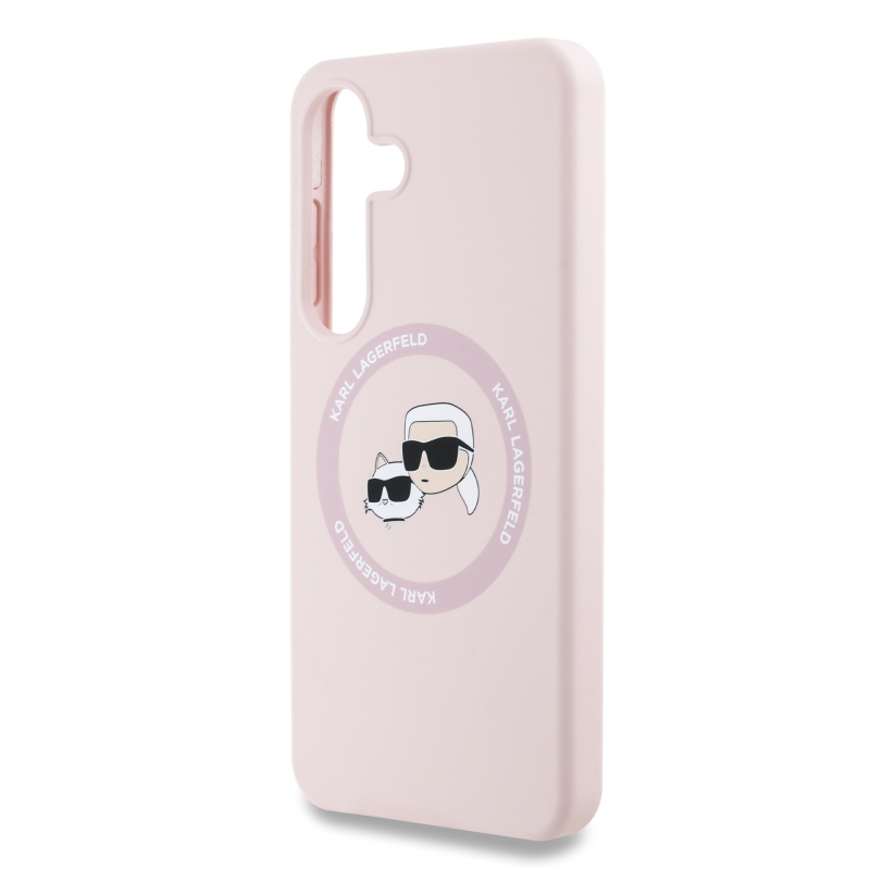 Karl Lagerfeld Liquid Silicone K&CH Heads MagSafe hátlap Samsung Galaxy S25+ rózsaszínű borító