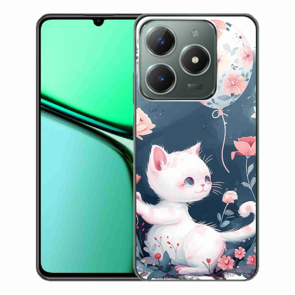 Gél borító mmCase a Realme C61 készülékhez - cica lufival