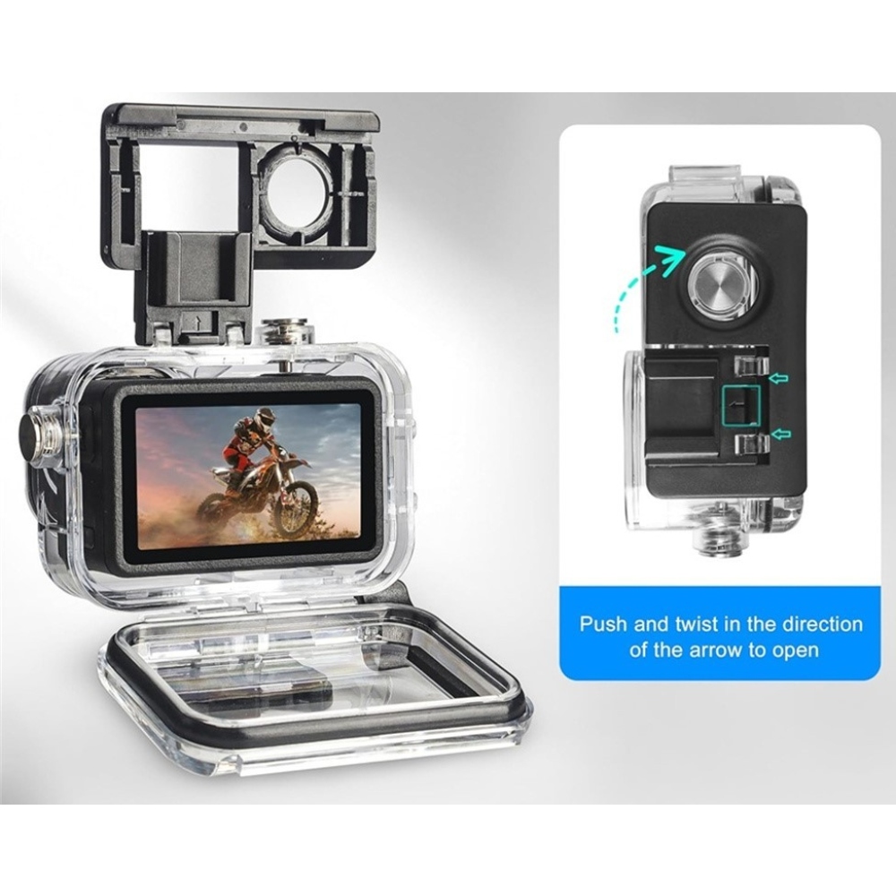 Vízálló tok DJI Osmo Action 5 Pro, Action 4 és Action 3 kamerákhoz dupla tartóval