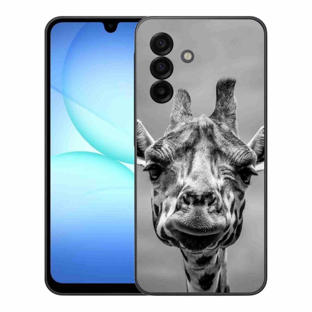 Zselés borítás mmCase Samsung Galaxy A17 4G/5G - fekete-fehér zsiráfhoz