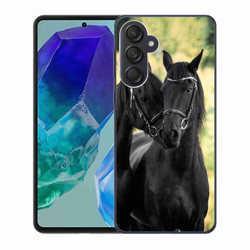 Zselés borítás mmCase Samsung Galaxy M55 5G - két fekete ló