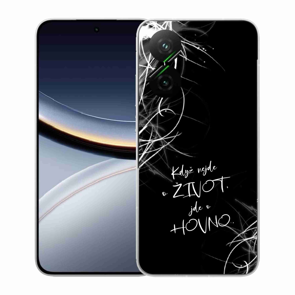 Gél borító mmCase a Xiaomi Poco F7 5G számára - vicces szöveg 16 fekete háttér