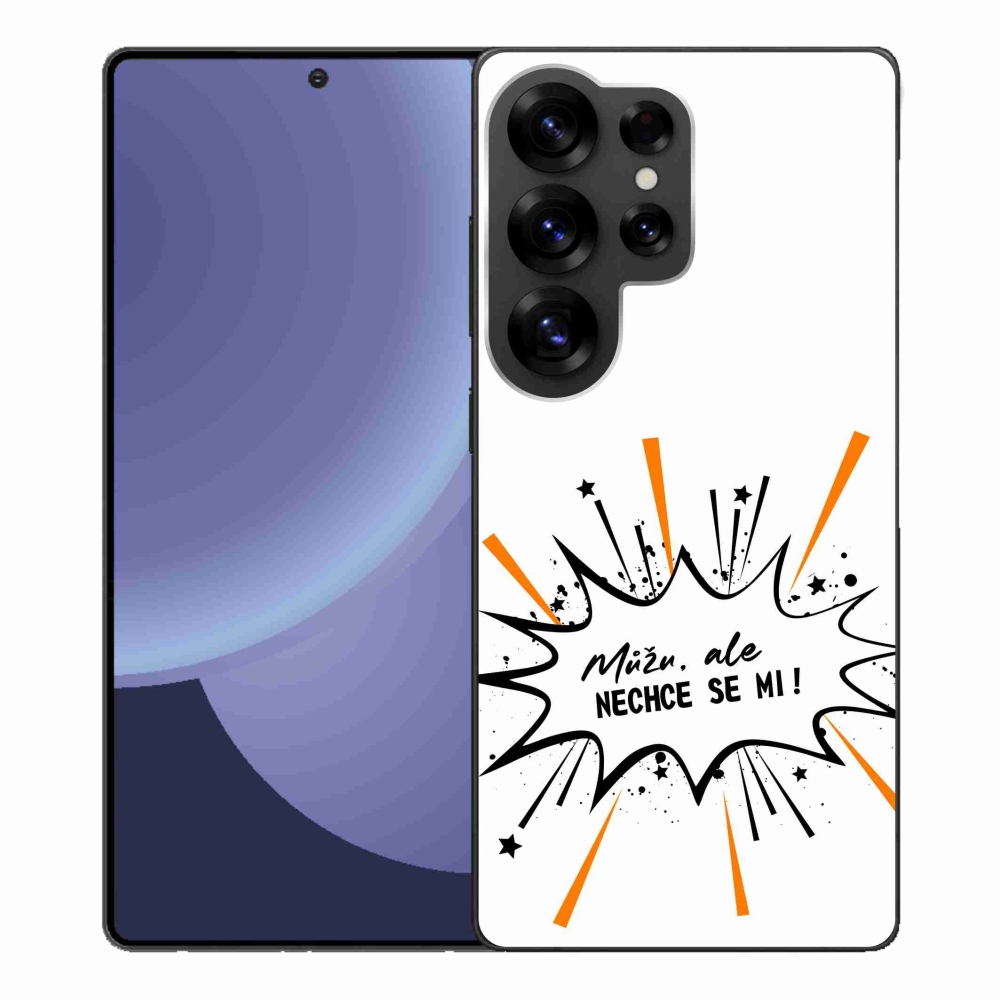 Gél borító mmCase Samsung Galaxy S25 Ultra készülékhez - vicces szöveg 11 fehér háttér