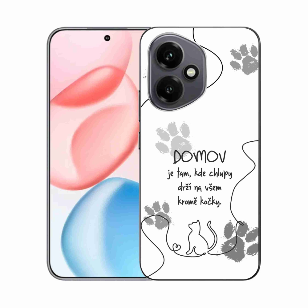 Zselés borító mmCase a Honor 400-hoz - macska motívum fehér háttérrel