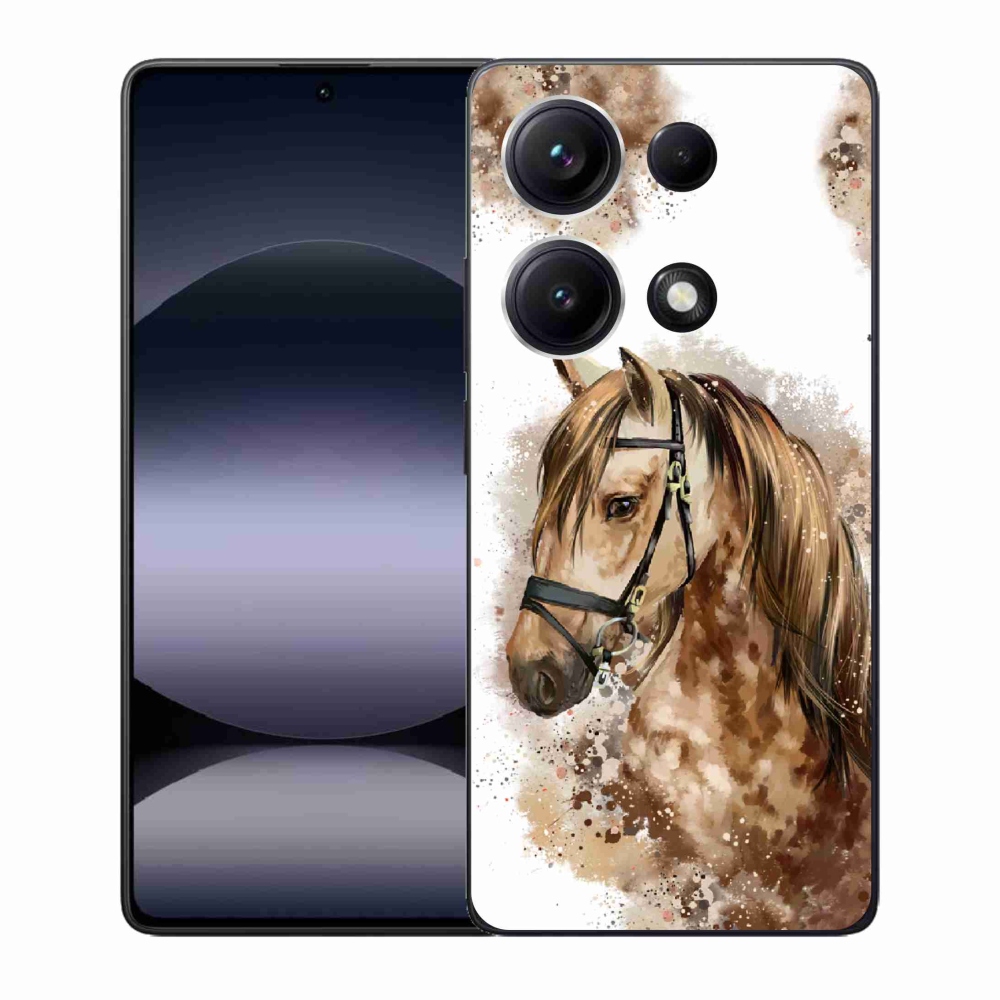 Gél borítás mmCase a Xiaomi Redmi Note 14S-hez - barna rajzfilm ló