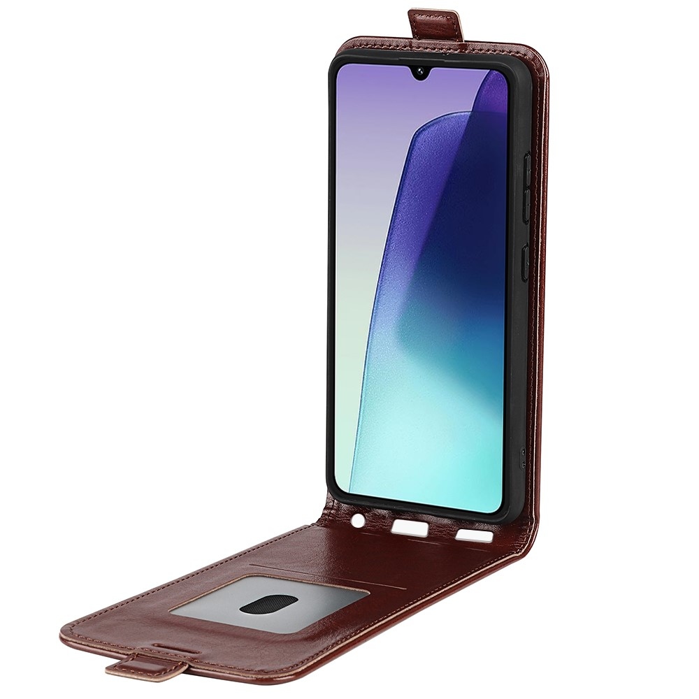 Függőleges könyvtáska Xiaomi Redmi 14C/Poco C75-hez - barna színben