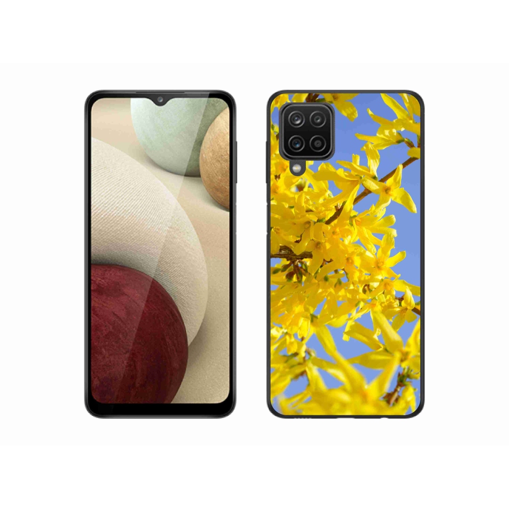 Gél védőhuzat mmCase Samsung Galaxy M12 készülékhez - sárga virágok