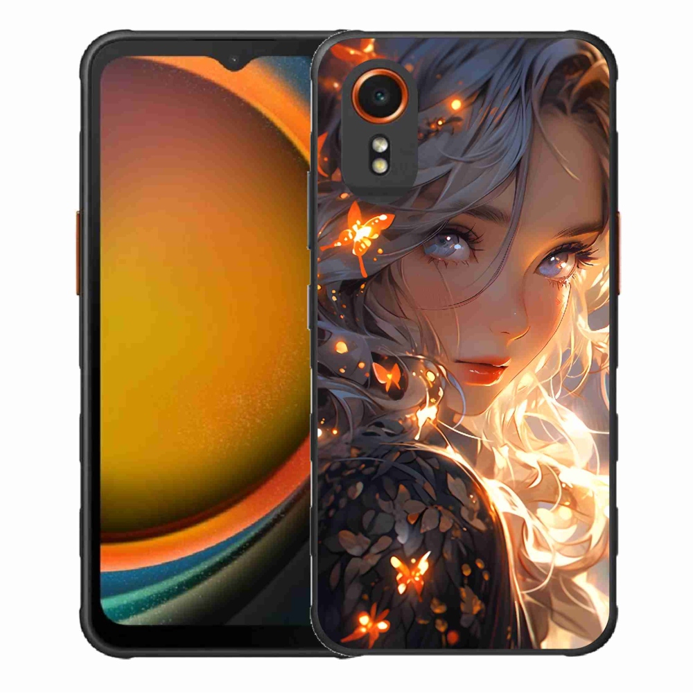 Gél borítás mmCase Samsung Galaxy Xcover 7 készülékhez - lány és pillangók