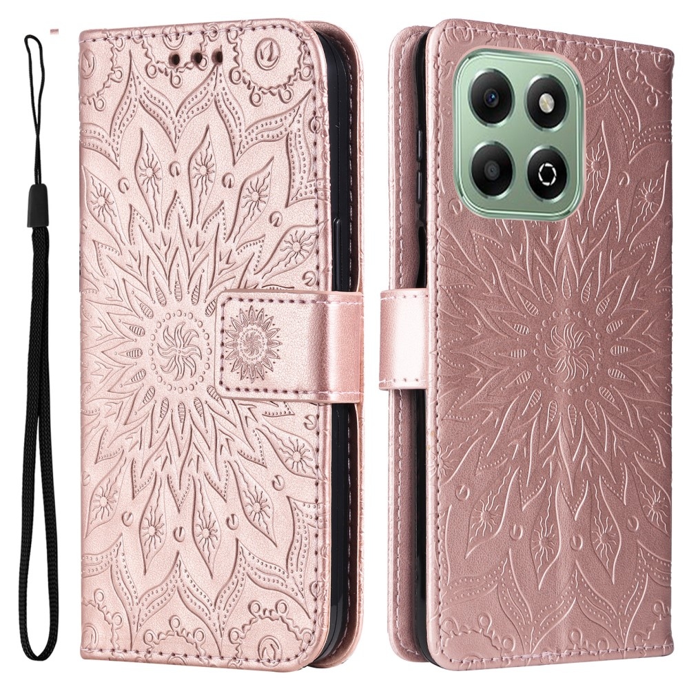 Napraforgó könyv tok Honor X6b-hez - rózsaarany