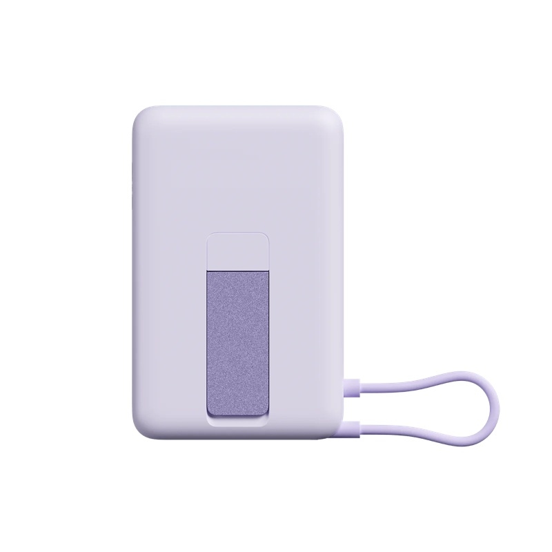 Xiaomi mágneses powerbank 33 W, 10 000 mAh, beépített USB-C kábellel és állvánnyal, lila