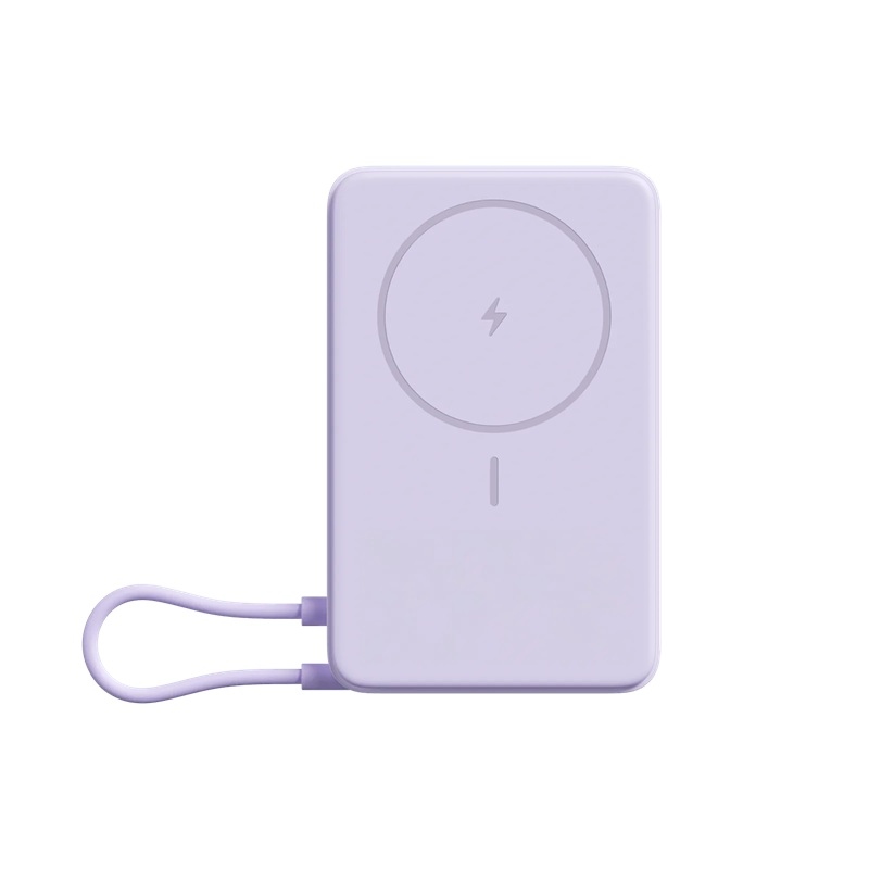 Xiaomi mágneses powerbank 33 W, 10 000 mAh, beépített USB-C kábellel és állvánnyal, lila
