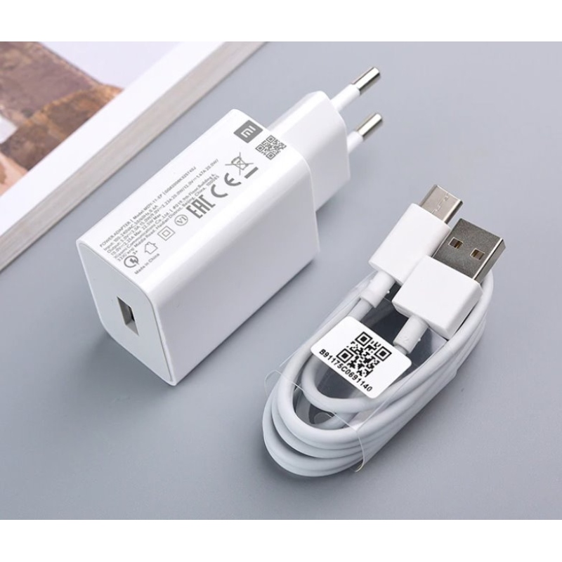 Xiaomi MDY-11-EP USB 22.5W-os utazási töltő + USB-C adatkábel fehér (ömlesztett)