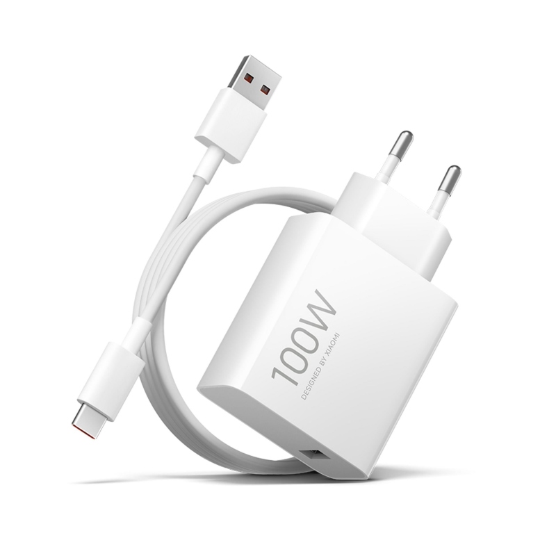 Xiaomi MDY-19-ER USB-A 100W-os utazási töltő + USB-C 6A adatkábel Fehér