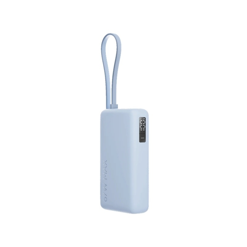 Xiaomi 67 W-os, 10 000 mAh-s powerbank beépített USB-C-kábellel, jégkék színben