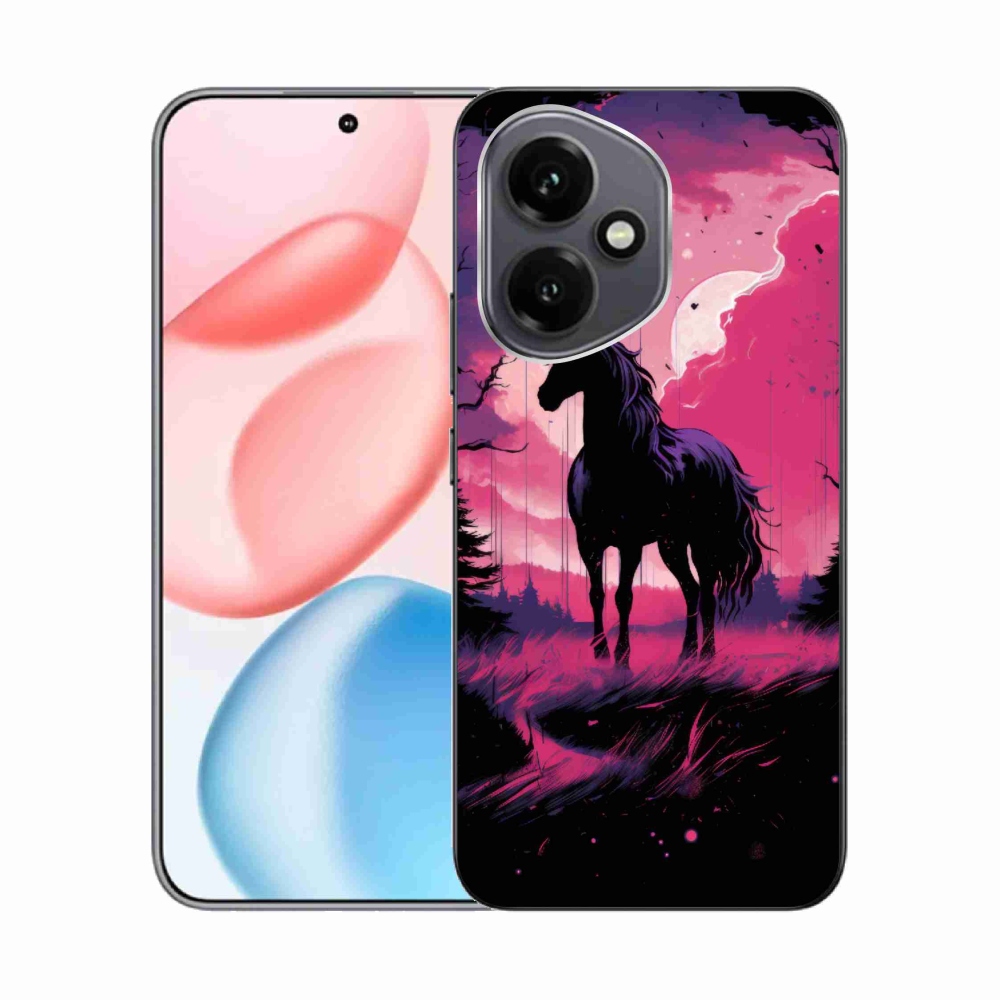 Zselés borító mmCase a Honor 400-hoz - fekete rajzfilm ló 1