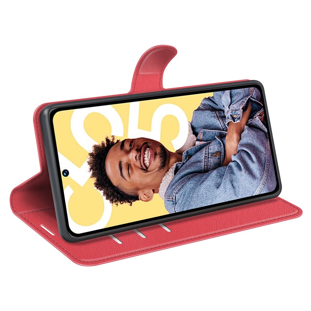 Litchi könyvtáska a Realme C55 készülékhez - piros