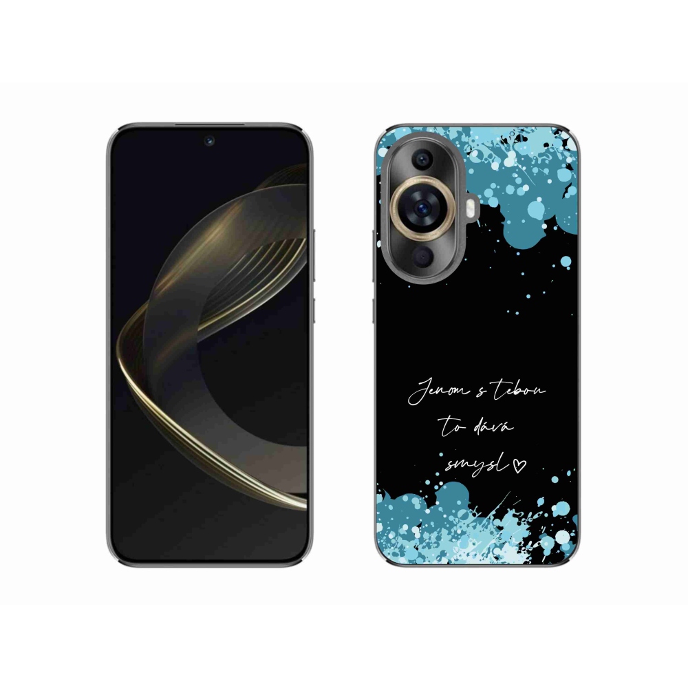 Gél borító mmCase a Huawei Nova 11-en - szöveg szerelemben fekete háttérrel