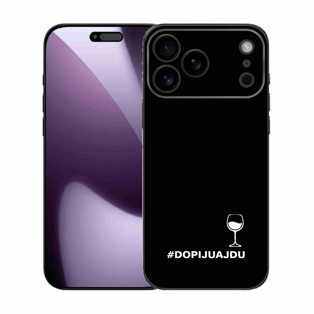 Gél borítás mmCase iPhone 17 Pro Max készülékhez - bor motívum fekete háttér