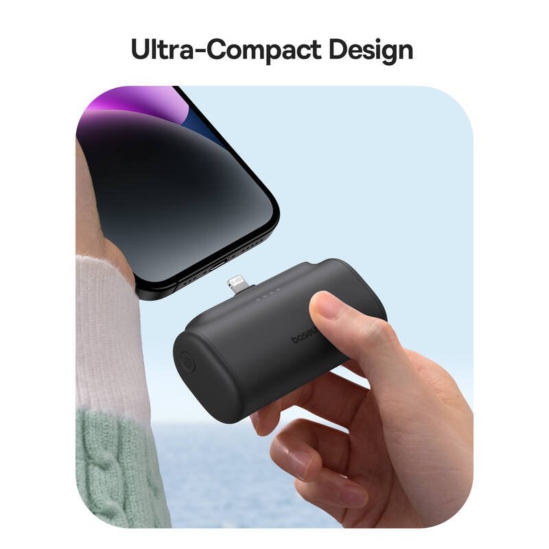 Baseus Compact (IP Edition) 20W gyors töltés USB-C Powerbank 5000mAh Fekete klaszter Fekete