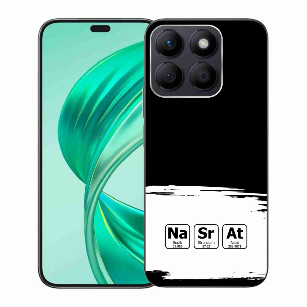 Gél borító mmCase a Honor X8b készülékhez - kémiai elemek fehér és fekete háttérrel