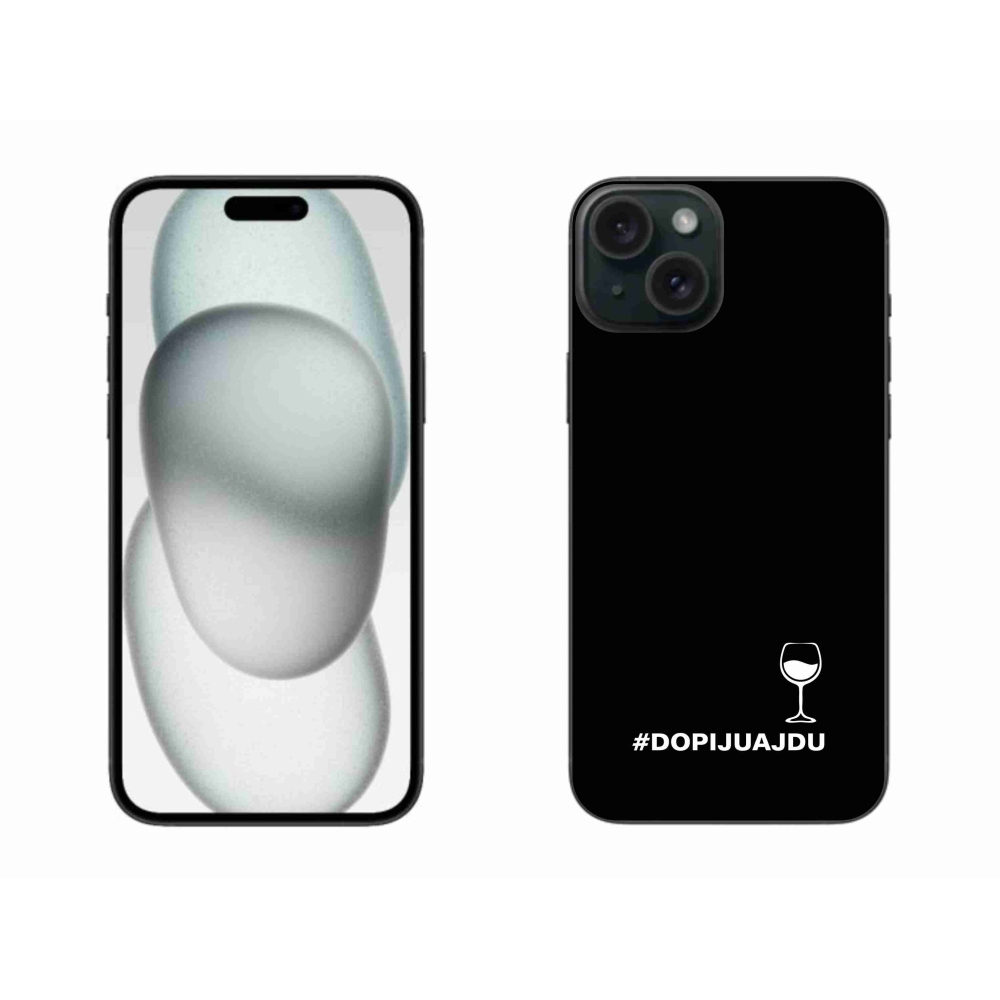 Gél borítás mmCase iPhone 15 Plus készülékhez - bor motívum fekete háttér